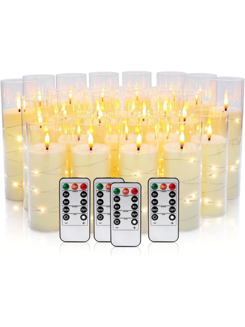 24 Pack Flameless LED Candles - Battery Operated, Flickering Lights for Home